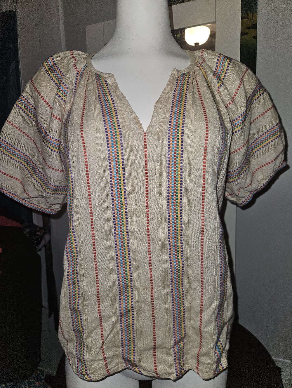 XS * Embroidered * Relaxed Fit Short Sleeve * Cotton